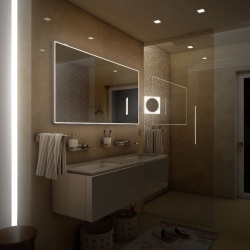 Miroir carré avec éclairage LED 120x70 cm, capteur tactile, cadre en aluminium (ZP13006VX)