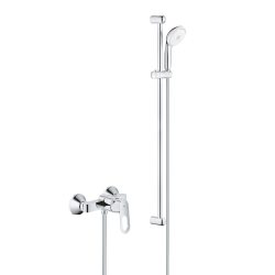 Tempesta 100 ensemble de douche complet 3 jets + mitigeur monocommande douche, clapet anti-retour, chrome (23354000-28789002)
