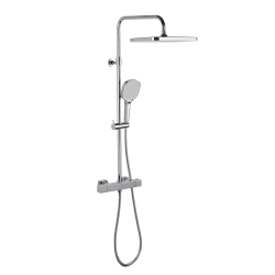 Ensemble de douche mural 3 jets avec mitigeur thermostatique, chrome (SATSSTZ)