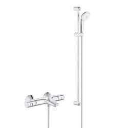 Tempesta 100 ensemble douche 3 jets + mitigeur thermostatique bain/douche, chrome (34598000-28789002)
