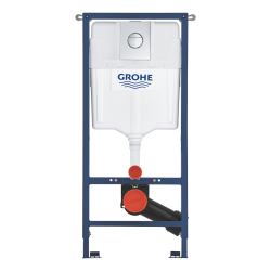 Solido Kit WC suspendu encastré 4-en-1, bâti-support 1,13 m, chasse double, système Fresh + plaque chrome (G39978000)