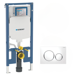 Duofix Pack Bâti-support extra-plat 114 cm UP720, gain de place + Plaque Sigma 20, Blanc et chromé (111.796.00.1-C)