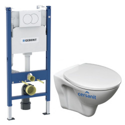 Pack WC Bati-support Geberit Duofix + WC suspendu Jika Neo + Abattant + Plaque blanche (S-LineProGeb3)