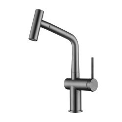 Timeless mitigeur d'évier à levier en acier inoxydable avec bec extractible, monotrou, cuivre brossé (TMLKF185BCP)