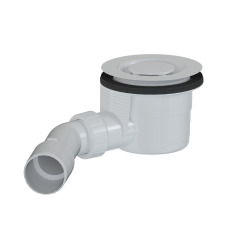 Siphon design pour receveur de douche 90 x 40/50m, couvercle blanc (E90KOB)