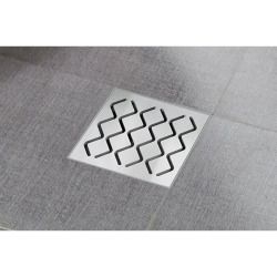 Grille d’évacuation Ravak 10 cm motif vague, inox (X01435)