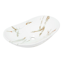 SAT Infinitio 61,5x36 cm marbre blanc mat sans trop-plein (SATINF61536MR)