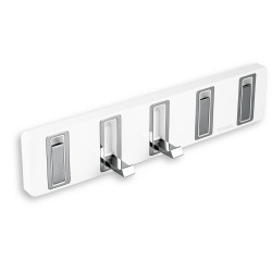 Crochet de salle de bains  33,7 cm, montage par perçage, chrome blanc  (65543.4)