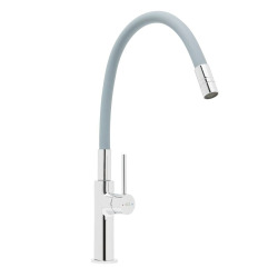 Mitigeur d'évier Swiss Aqua Technologies avec bras en silicone gris/chrome SATBSD290S