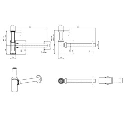 Siphon de lavabo SAT Project 5/4 DN32 chromé plastique (SATSIFMPLC)