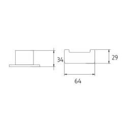 Kibo Crochet double de salle de bain, chromé (KI1405326)