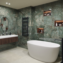 B-Way 40x80 cm miroir suspendu ovale sans tain, cadre en aluminium, noir (ZBWOV8040C)