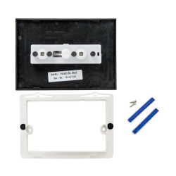 Plaque de commande double touche en plastique, noir mat (A890220206)