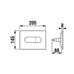 Plaque de commande double touche en plastique, blanc (A890222200)