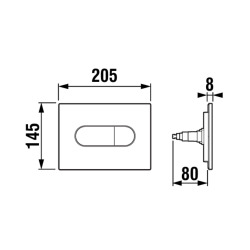 Plaque de commande double touche en plastique, chrome brillant (A890222201)
