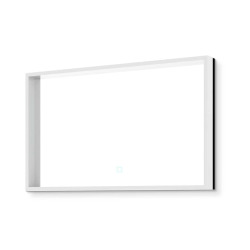 Vision 60x100 cm miroir rectangulaire avec éclairage LED 3 couleurs et capteur, transparent (SATZVIOBLED60100)