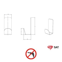 Mood crochet de salle de bain, sans vis, à coller,  blanc (SATDMOOD21B)