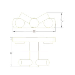 Crochet double pour salle de bains, chromé (HACEKVCR)