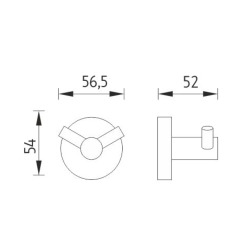 Unix Crochet double en acier inoxydable, chrome bossé (UNM1305310)
