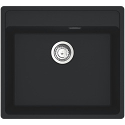 Maris MRG 110-52 Evier sous plan/à fleur 55x50cm, avec bonde et siphon gain de place, en Fragranit+, Noir mat