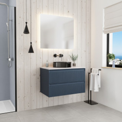 Ceramia Nouveau meuble de salle de bain 80 cm, bleu foncé (CERAMIA-3DB80)