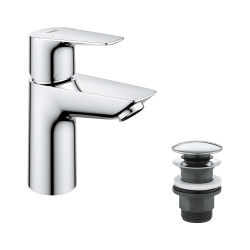 START EDGE Mitigeur lavabo avec vidage Push-Open, Taille S, Chrome (24199001)