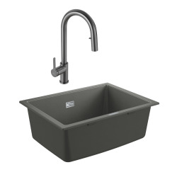 Grohe K700U evier composite + Ceramia Timeless mitigeur (G31655TML2BGM-SET)