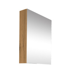 B-Way 60x75 cm armoire de salle de bain en chêne lamellé-collé avec miroir intégré (BWAY60CABOAK)