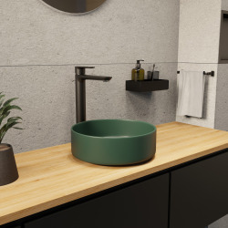 PixL 36 x 12,5 cm vasque à poser + Swiss Aqua Technologies Mood mitigeur lavabo XL + Ceramia PixL bonde (CEPX36GEMSAT285C)