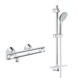 Grohe Set Mitigeur Thermostatique de Douche + Ensemble de douche complet 3 jets EUPHORIA 110  (34840000-EUPHORIA3)