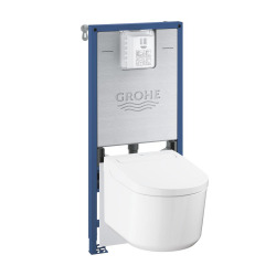 Pack WC Bâti-support Rapid SLX + WC lavant suspendu Sensia Alpine + Fixations murales + Set d'isolation phonique (G36509SH0)