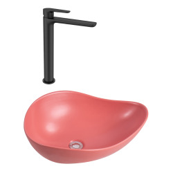 PixL 50,5x38x18 cm vasque à poser + Swiss Aqua Technologies Mood mitigeur lavabo XL + Ceramia PixL bonde (CEPX505PMSAT285C)