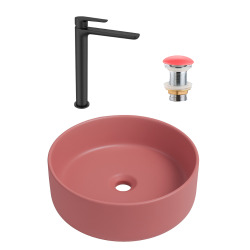 PixL 36 x 12,5 cm vasque à poser + Swiss Aqua Technologies Mood mitigeur lavabo XL + Ceramia PixL bonde (CEPX36PMSAT285C)