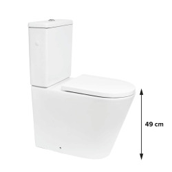 Brevis Combi WC à poser sans bride en céramique avec abattant SoftClose, blanc (SATBRE32)