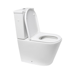 Project Combi WC à poser sans bride en céramique avec abattant SoftClose, blanc (SATPRO31)
