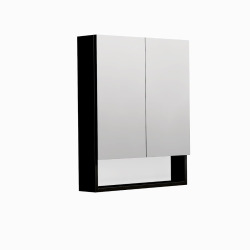 Cube Way 60x72x14 cm armoire de salle de bain suspendue avec étagères, noir mat (GALCU3D60HP)