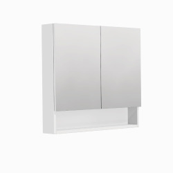 Cube Way  80x72x14 cm armoire de salle de bain suspendue avec étagères, blanc mat (GALCU3D80BP)