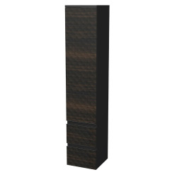Cube Way 32,5x163x33 cm armoire de salle de bain suspendue haute avec décor pyramidal 3D, marron mat (CUBE3DV351DP2ZHP)