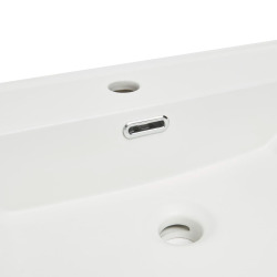 B-Way 120,5x46 cm meuble double vasque en céramique, 2 trous de robinetterie au milieu, trop-plein, noir mat (SATBW212046BKM)