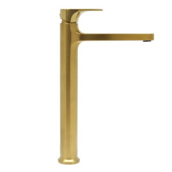 DARK mitigeur lavabo XL, or brossé + Ceramia PixL 50x37,5x13,5 cm vasque à poser, sans trop-plein, blanc (SAT285PBZCEPX4937)