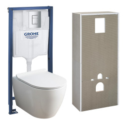 Solido + pack WC 4 en 1 + WC sans bride Ceramia PixL avec abattant SoftClose + plaque (GRCEPXWT04-FR)