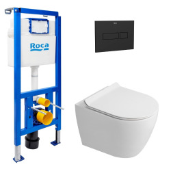 Pack WC bâti-support + WC suspendu sans bride Ceramia PixL avec abattant SoftClose + plaque (ROCEPXWT01-FR)