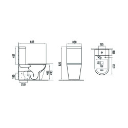 Infinitio WC à poser complet en céramique avec abattant SoftClose, bleu mat (SATINF031VPSNDBLM)