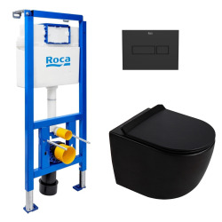 Duofix pack WC bâti-support 112 cm + WC suspendu sans bride Ceramia PixL avec abattant SoftClose + plaque (GEBCEPXBMT03-FR)