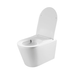 Pack WC bâti ECO 2L Swiss Aqua Technologies + WC suspendu sans bride Ceramia + plaque blanche (STECE14WT01-FR)