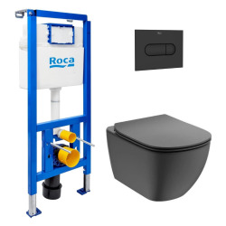 Pack WC bâti-support + WC suspendu sans bride Ideal Standard + plaque (ROTEBMA01-FR)