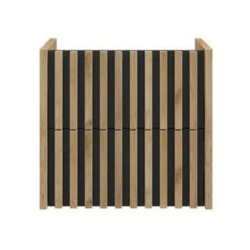 Delano 60x56x45 cm meuble de salle de bain mural sous lavabo, chêne mat (DELANO60ZDBU)