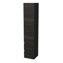 Cube Way 32,5x163x33 cm armoire de salle de bain murale, décoration pyramidale 3D, marron mate (CUBE3DV351DL2ZHP)