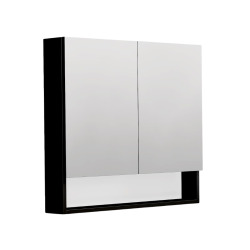 Cube Way 80x72x14 cm armoire miroir suspendue en stratifié, noir (GALCU3D80HP)