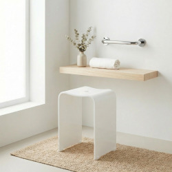 Tabouret de salle de bain PMR antidérapant – sécurité et autonomie – blanc (SATSTOLPLASTB)